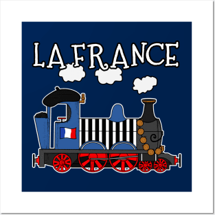 France Steam Train French Flag Posters and Art